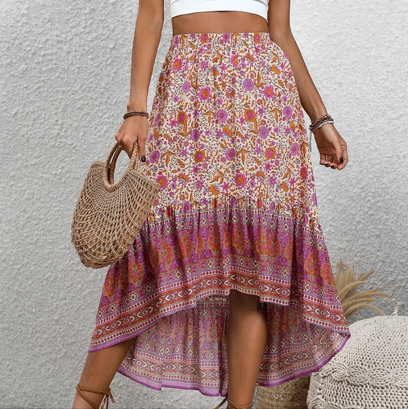 Rich Garden High-Low Skirt - Picture 8 of 9